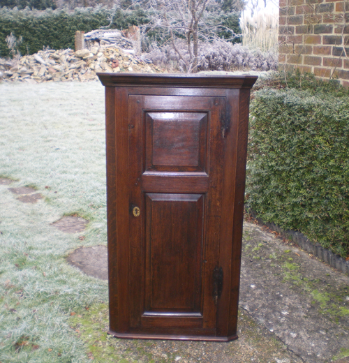 18th Century Oak Hanging Corner Cupboard